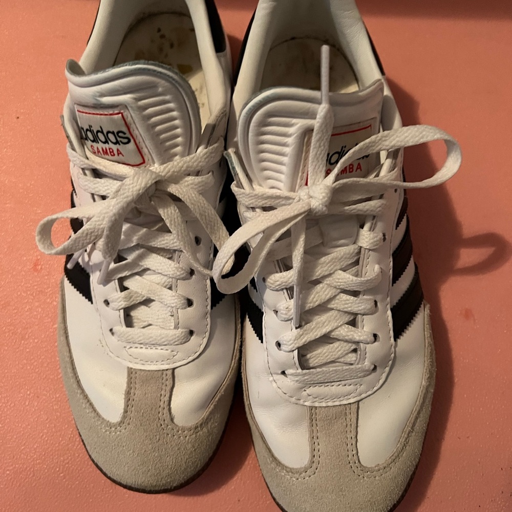 adidas Samba White and Black Athletic Shoes